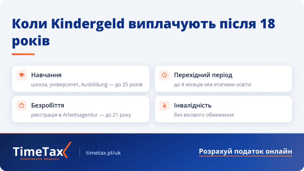 Коли Kindergeld виплачують після 18 років: навчання, перехідний період, безробіття, інвалідність