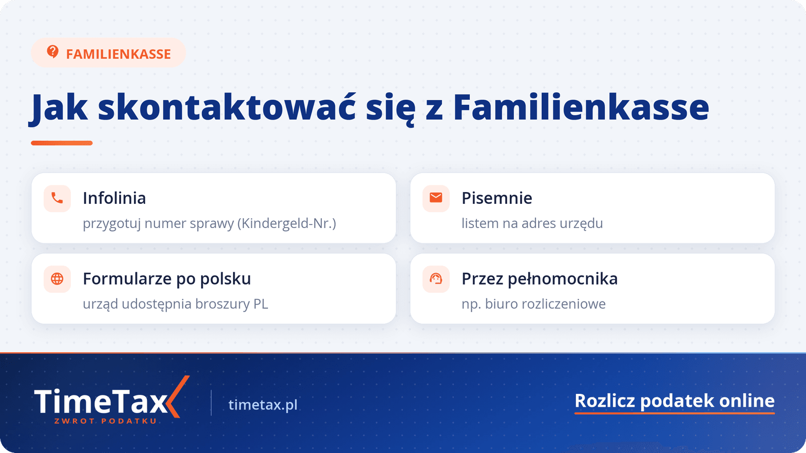Familienkasse – kontakt po polsku i infolinia dla Polaków Kindergeld — checklista
