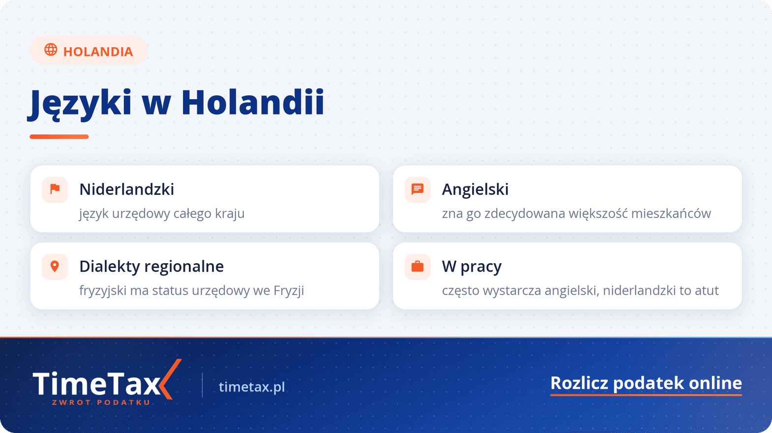 W jakim języku mówi się w Holandii? Poznaj najważniejsze informacje! — checklista