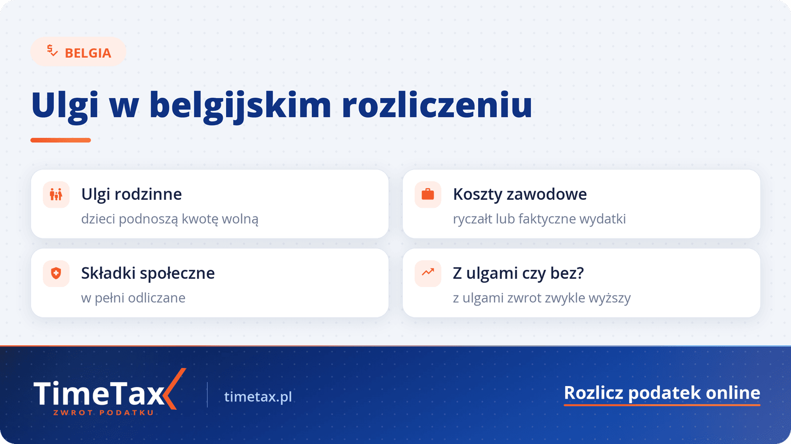 Ulgi podatkowe w Belgii — checklista