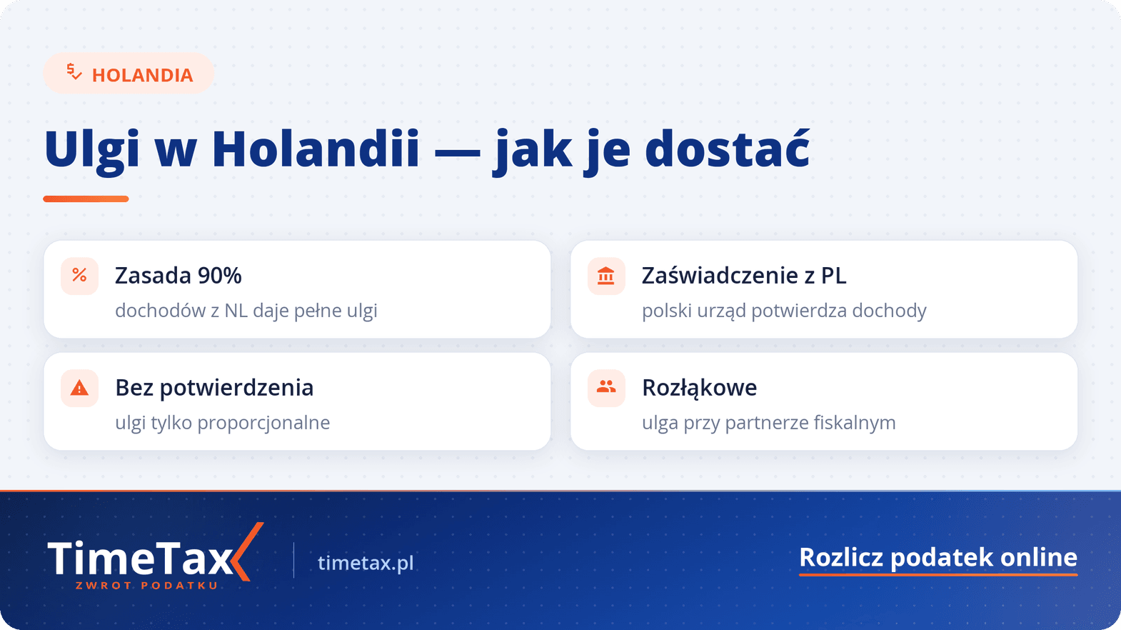 Ulgi podatkowe w Holandii — checklista