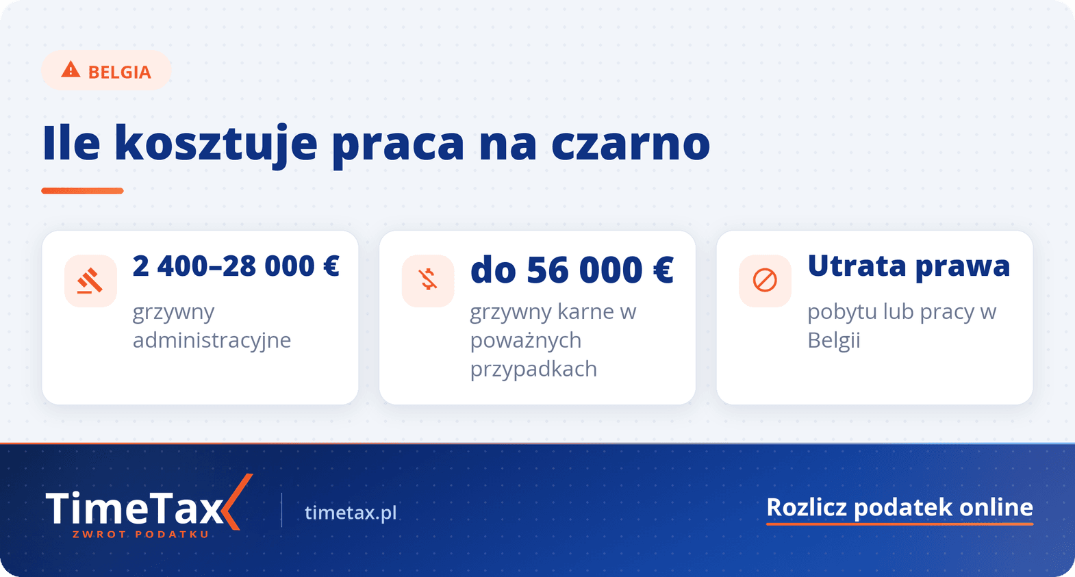 Praca na czarno w Belgii: Konsekwencje, grzywna i kary w euro — najważniejsze liczby