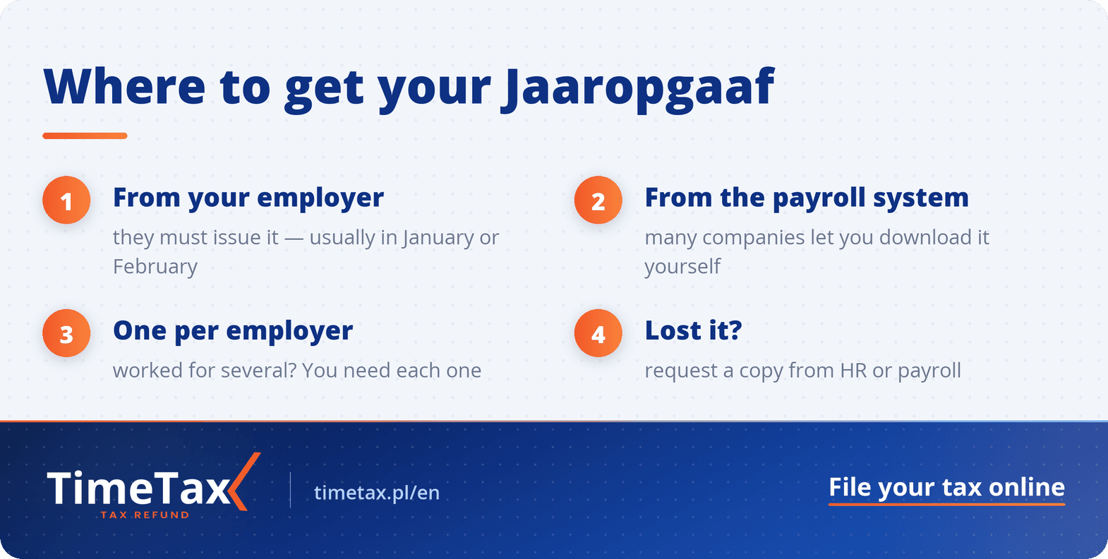 Tax refund from the Netherlands: what a Jaaropgaaf is and why it matters for filing a tax return — step-by-step guide