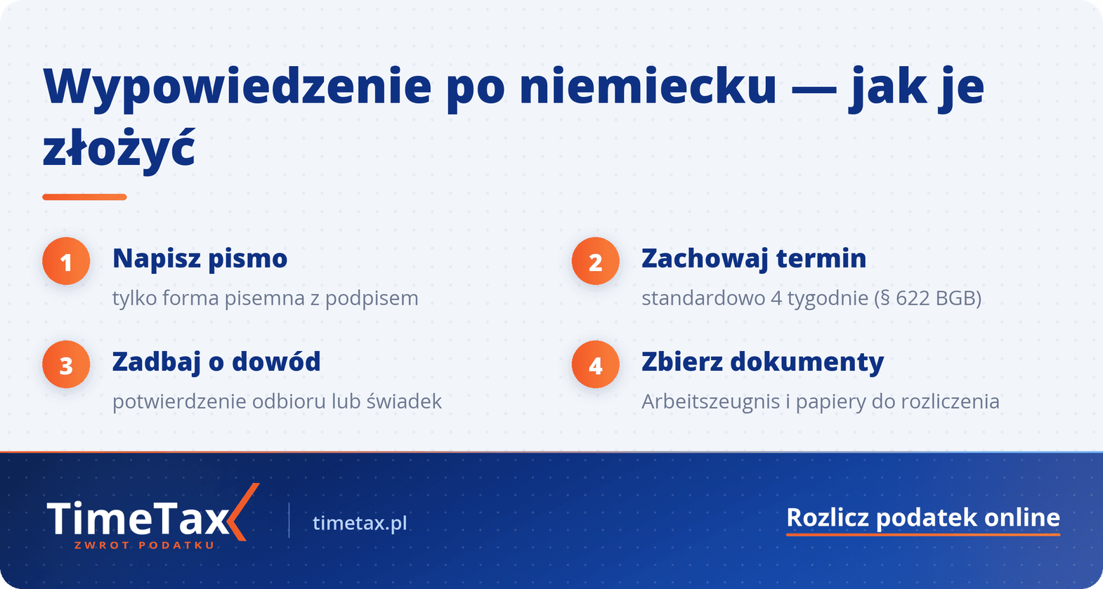 Wypowiedzenie pracy po niemiecku: wzór wypowiedzenia umowy o pracę po niemiecku — krok po kroku