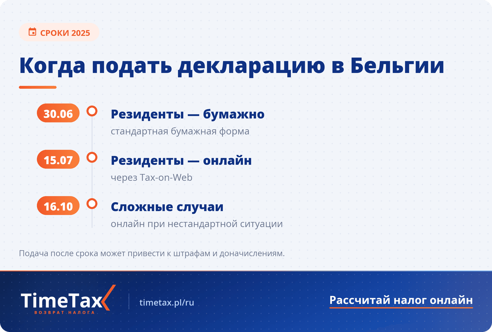Декларация в Бельгии: возврат налога и налоговые льготы — сроки и даты