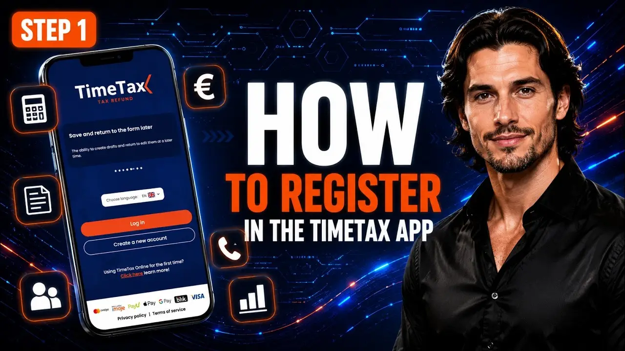 TimeTax video thumbnail: how to register step by step